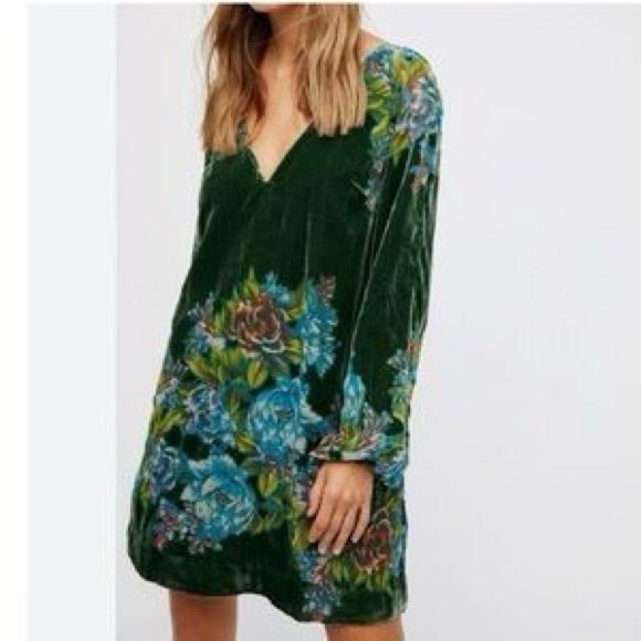 Free People Misha Burnout Velvet Mini Dress - Picture 3 of 4